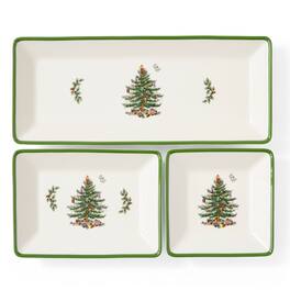 Spode - Christmas Tree Collection 3-Piece Traditional Nesting Trays - Multi - Multicolored