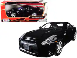 2008 Nissan GT-R R35 Gloss Black 1/24 Diecast Model Car by Motormax