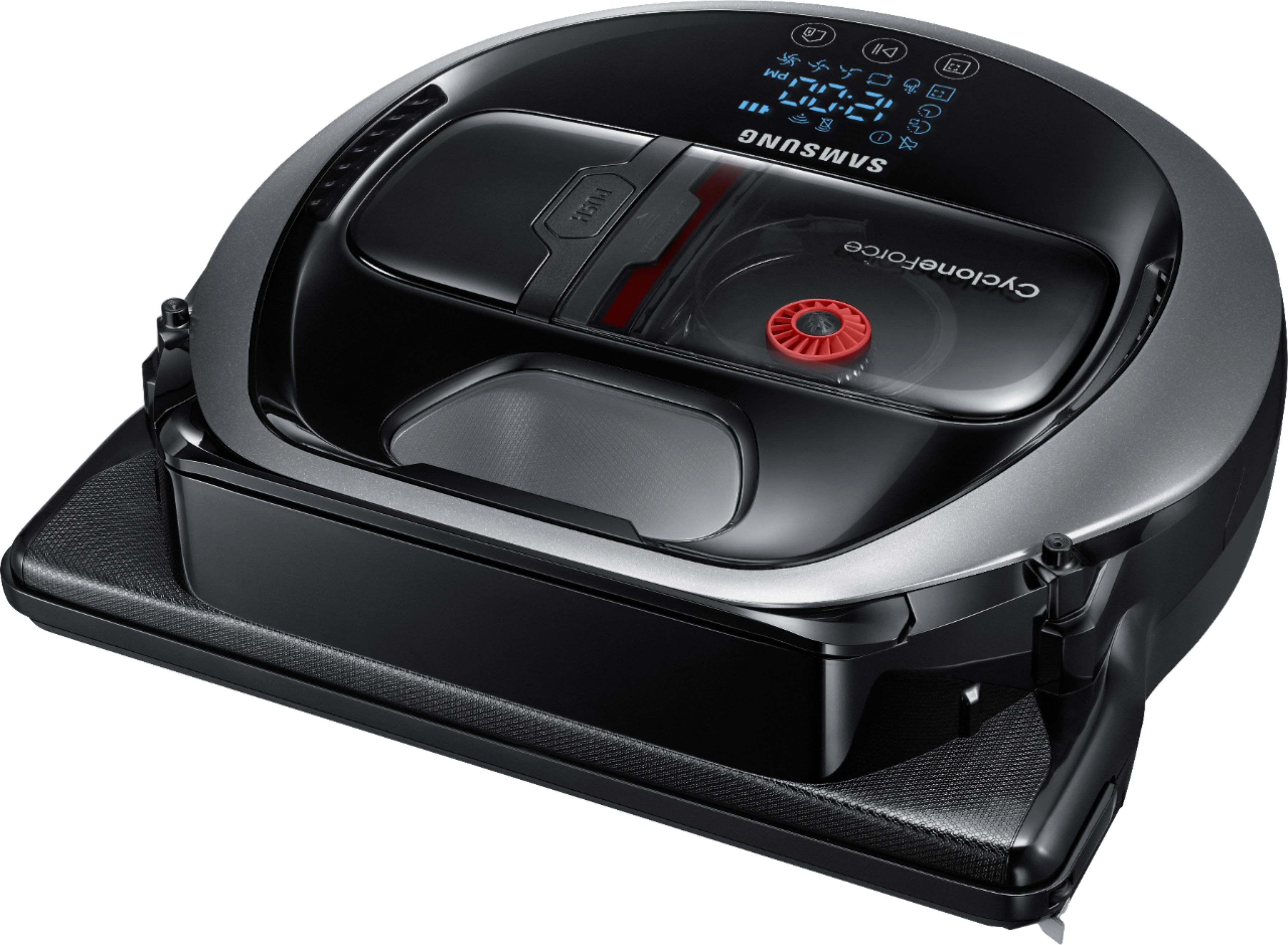 Angle View: Samsung - POWERbot™ Wi-Fi Connected Robot Vacuum with Visionary Mapping™ - Satin Titanium
