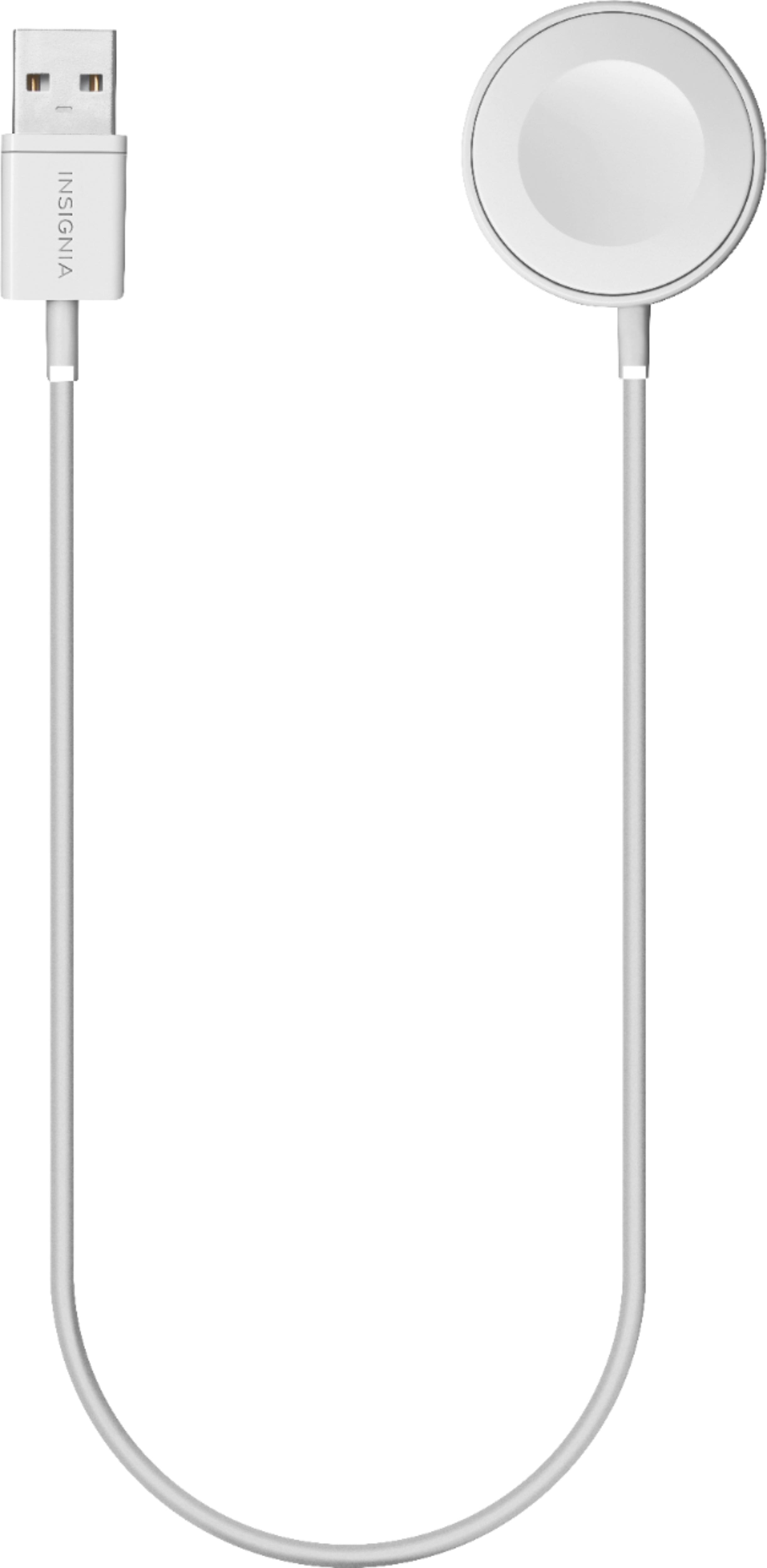 Front. Insignia™ - Apple Watch Magnetic Charging Cable (1') - White.