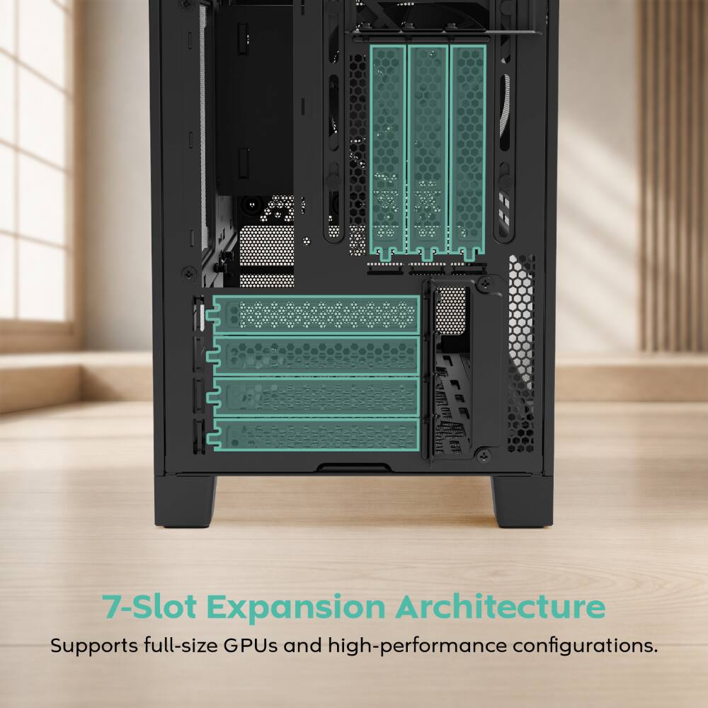 7-Slot Expansion Architecture  
Supports full-size GPUs and high-performance configurations.