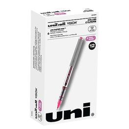 uni-ball - Vision Rollerball Pen, Fine Point, Dozen - Pink Ink