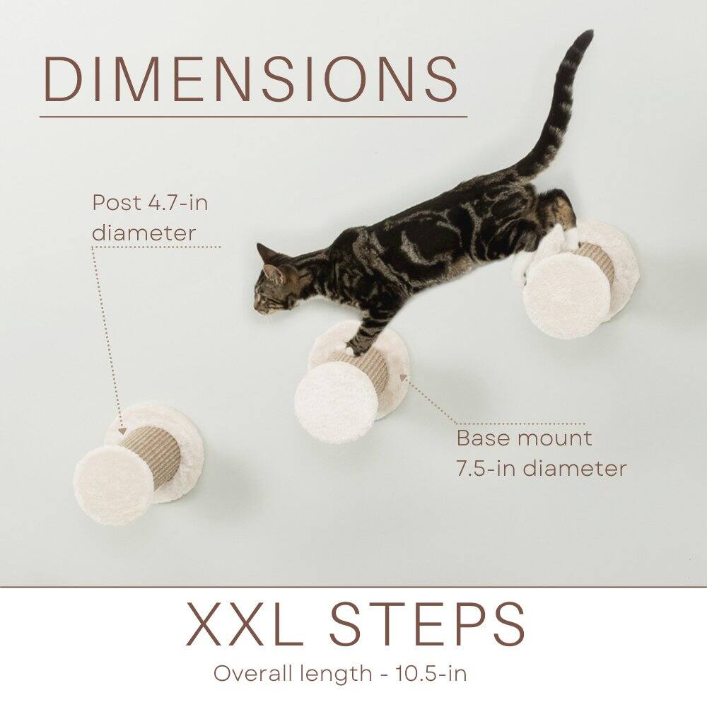 DIMENSIONS  
Post 4.7-in diameter  
Base mount 7.5-in diameter  

XXL STEPS  
Overall length - 10.5-in