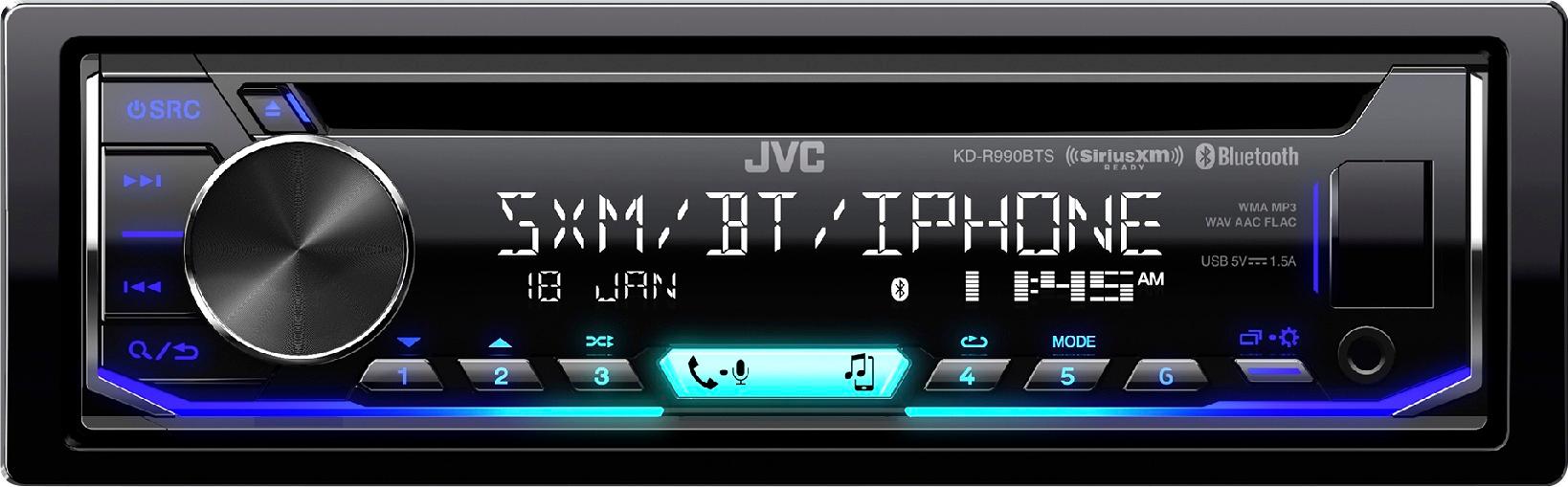 Best Buy: JVC In-Dash CD/DM Receiver Built-in Bluetooth Satellite Radio- ready with Detachable Faceplate Black KD-R990BTS