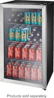Insignia™ - 115-Can Beverage Cooler - Stainless steel - Front_Zoom