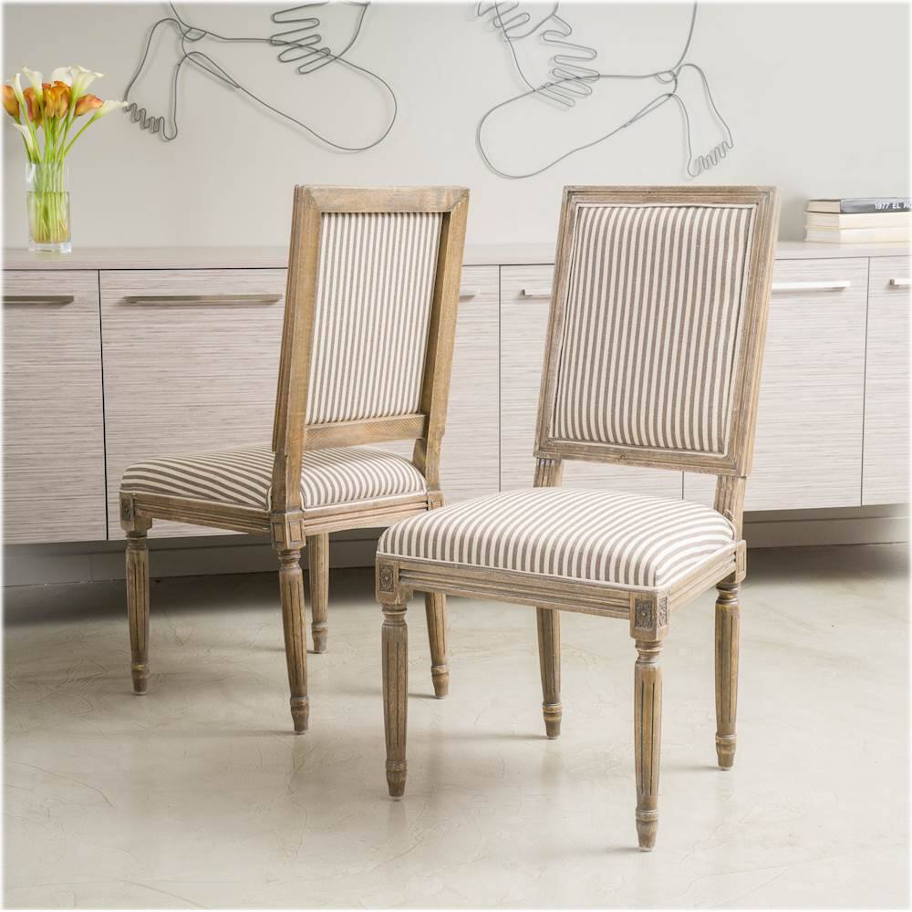 Set of 2) Straight Striped Back Chair