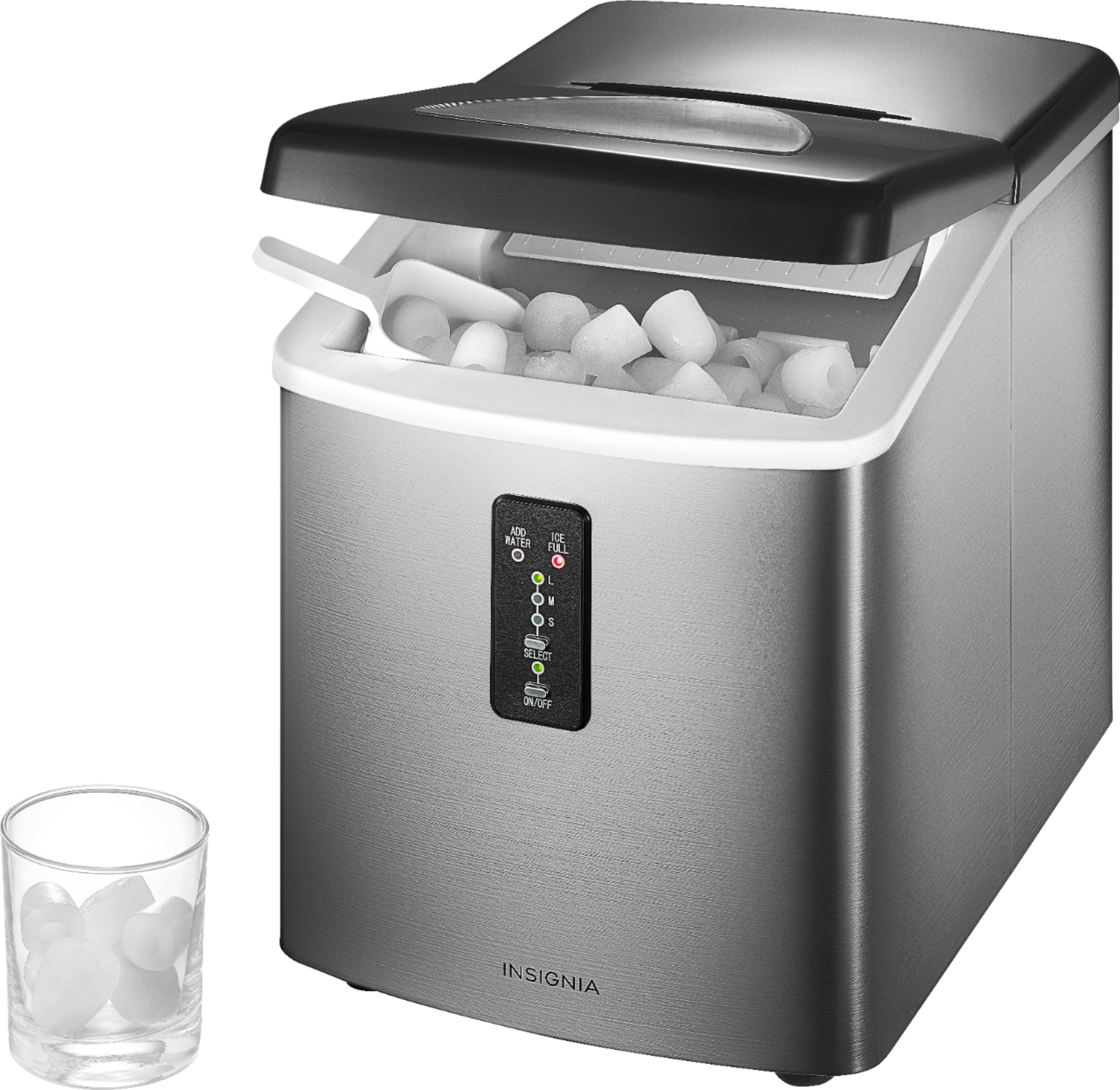 Insignia™ – Portable Icemaker 33 lb. With Auto Shut-Off – Stainless steel –  The Market Depot