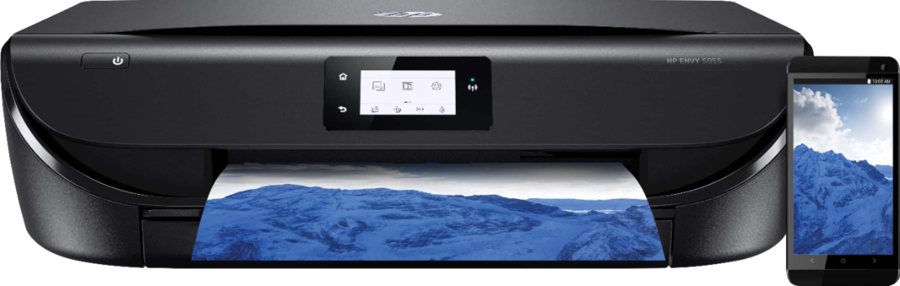 Left. HP - ENVY 5055 All-in-One Instant Ink Ready Printer - Black.