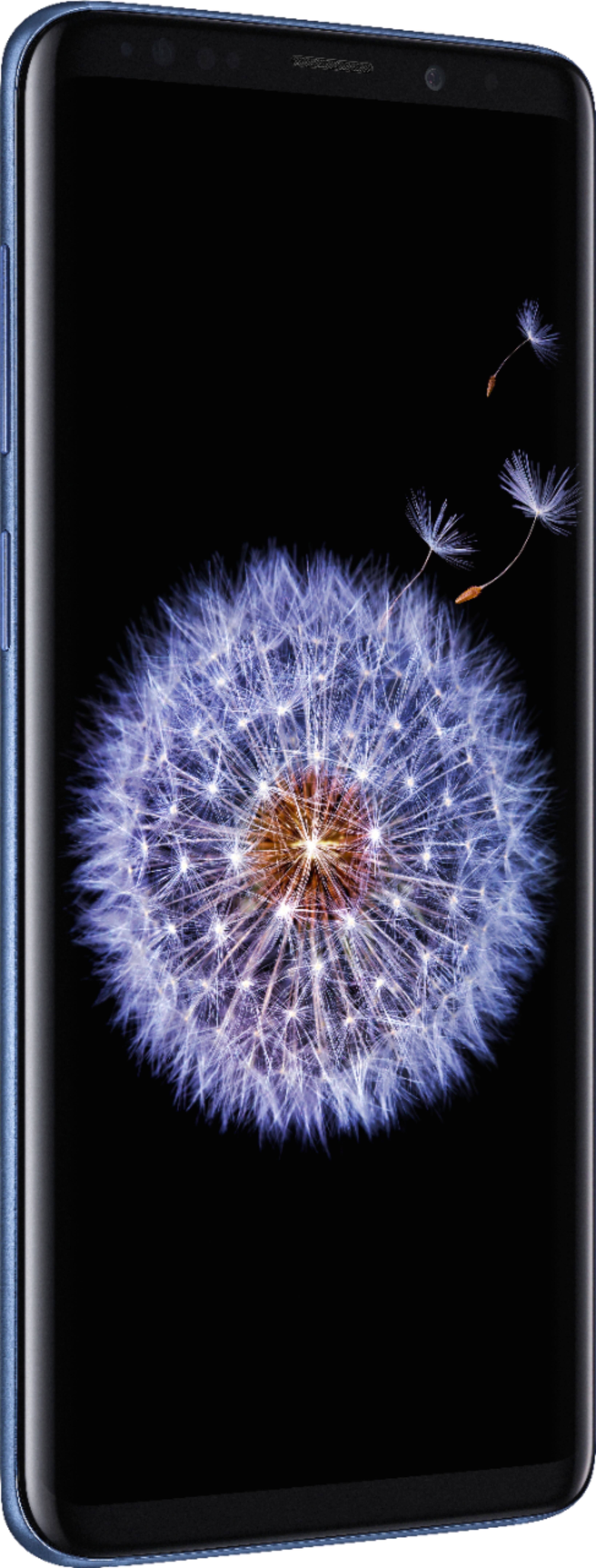 Angle. Samsung - Geek Squad Certified Refurbished Galaxy S9+ 4G LTE with 64GB Memory Cell Phone - Coral Blue.