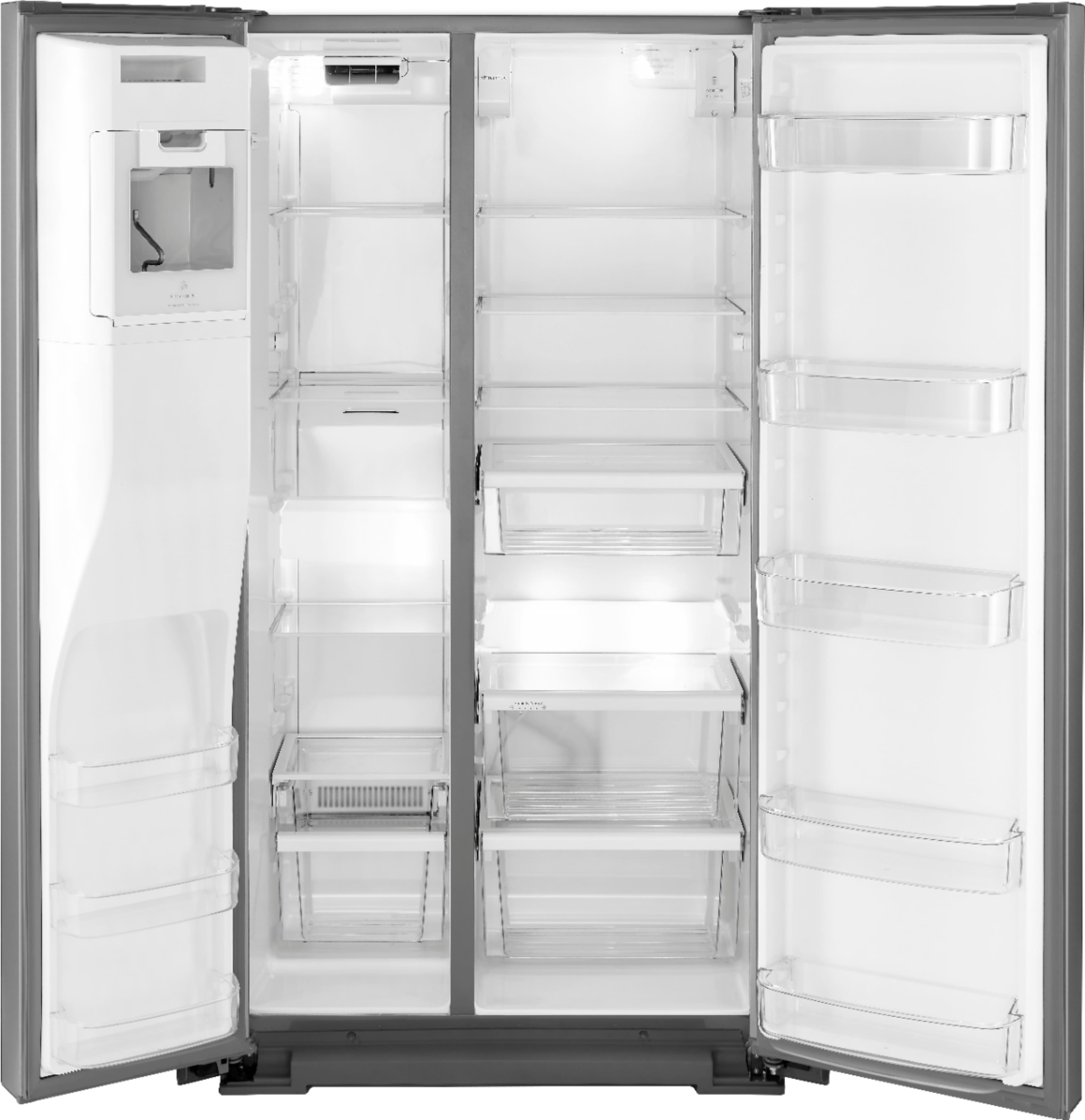 Angle. Whirlpool - 20.6 Cu. Ft. Side-by-Side Counter-Depth Refrigerator - Stainless steel.