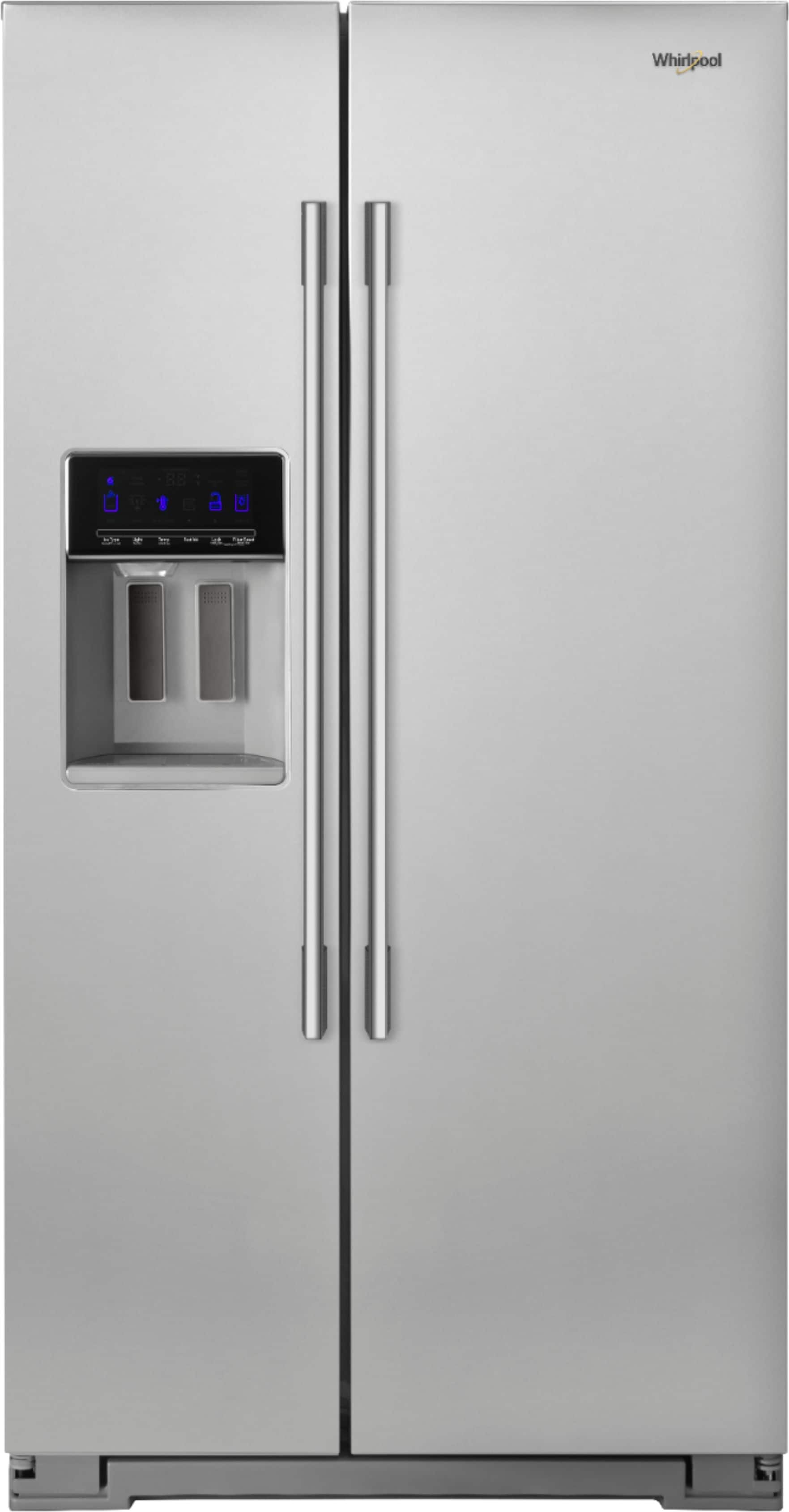 Whirlpool - 20.6 Cu. Ft. Side-by-Side Counter-Depth Refrigerator - Stainless Steel - Front_Zoom