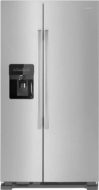 Amana 21 4 Cu Ft Side By Side Refrigerator Stainless Steel Asi2175grs Best Buy