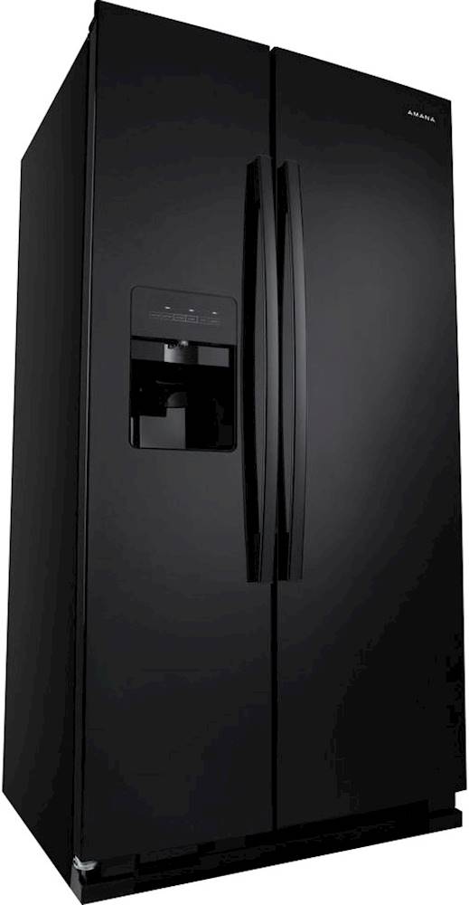 Angle View: Amana - 24.5 Cu. Ft. Side-by-Side Refrigerator with Water and Ice Dispenser - Black