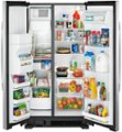 Alt View Zoom 1. Amana - 24.5 Cu. Ft. Side-by-Side Refrigerator with Water and Ice Dispenser - Stainless Steel.