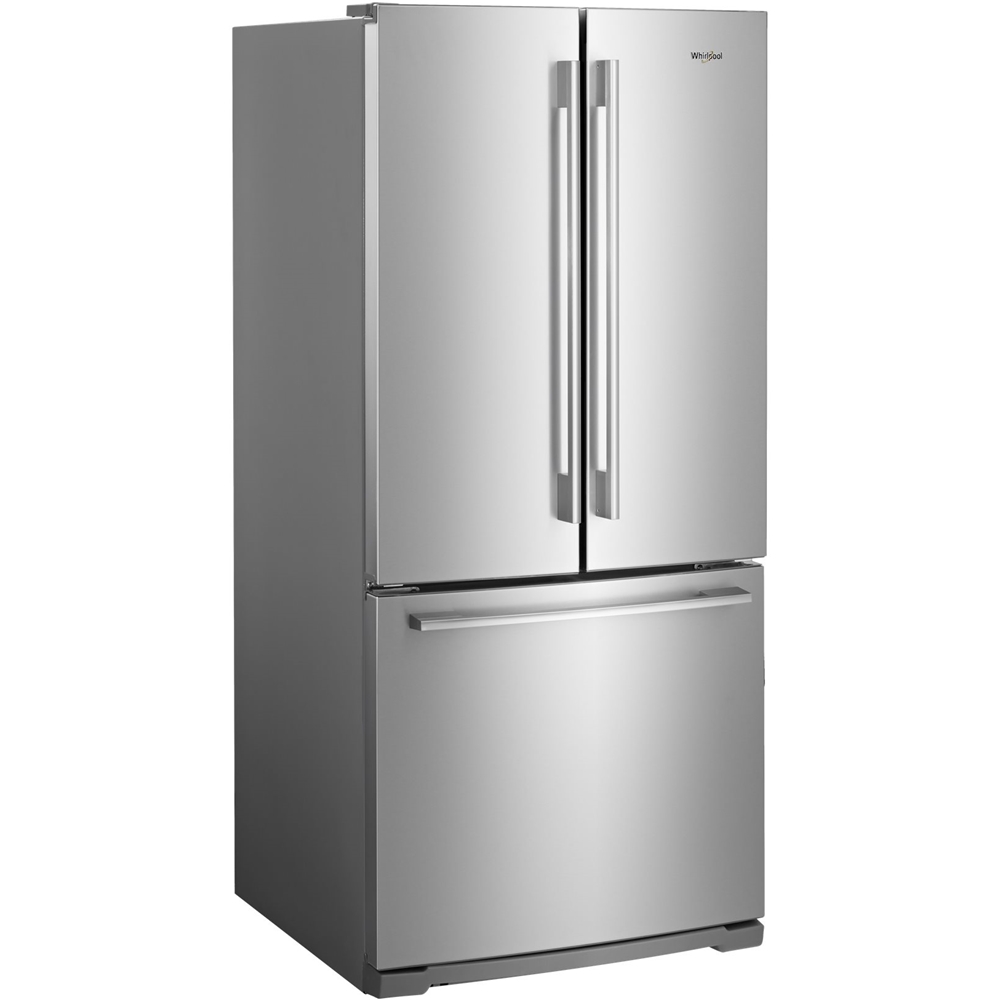 Left View: Whirlpool - 19.7 Cu. Ft. French Door Refrigerator - Stainless steel