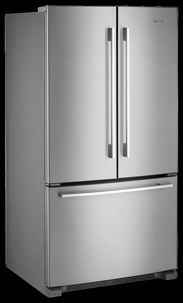 Angle View: Whirlpool - 25.2 Cu. Ft. French Door Refrigerator - Fingerprint Resistant Stainless Steel