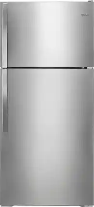 Front. Whirlpool - 14.3 Cu. Ft. Top-Freezer Refrigerator - Monochromatic Stainless Steel.