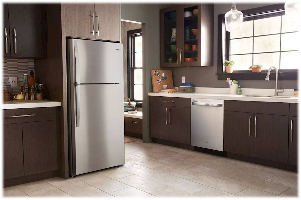 Alt View 13. Whirlpool - 14.3 Cu. Ft. Top-Freezer Refrigerator - Monochromatic Stainless Steel.