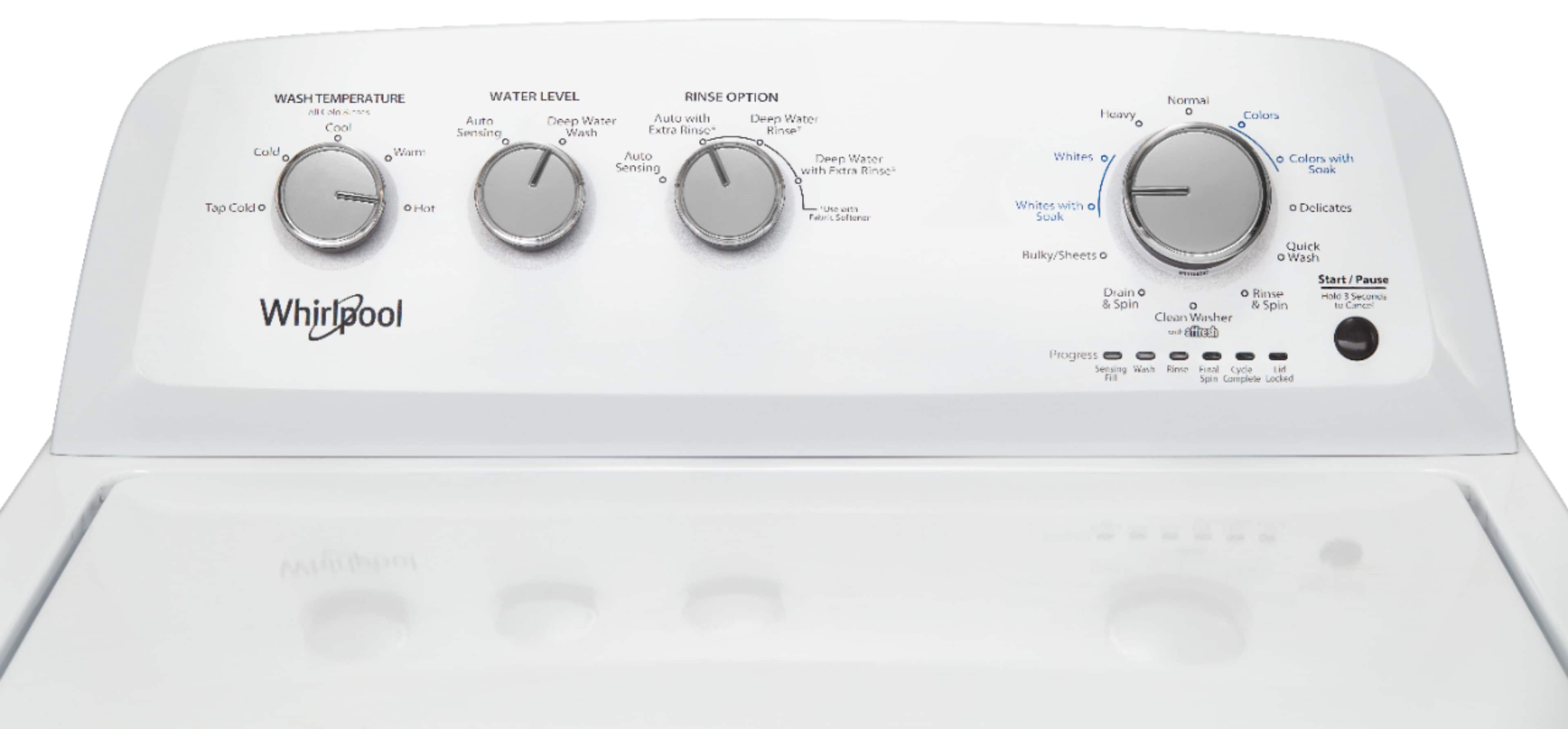 Left. Whirlpool - 3.8 Cu. Ft. 12-Cycle Top-Loading Washer - White.