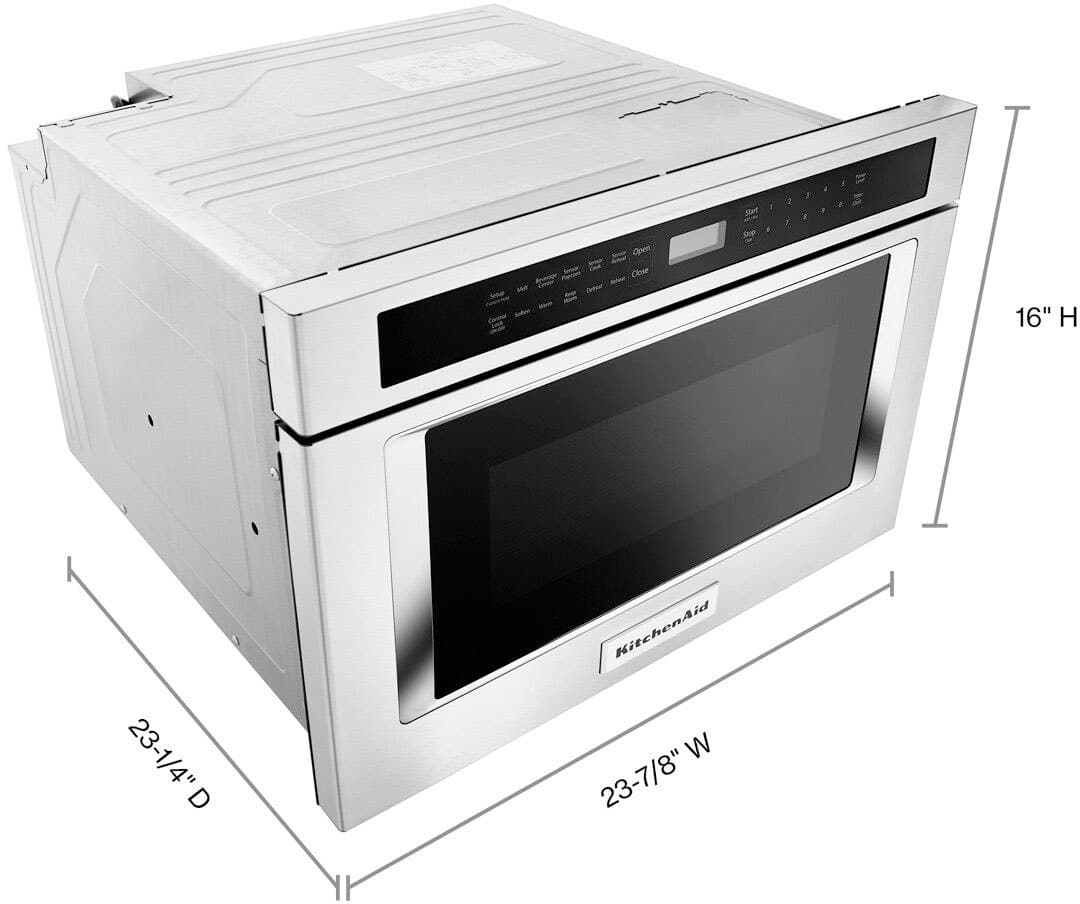 Alt View 12. KitchenAid - 24" 1.2 Cu. Ft. Built-In Microwave Drawer - Stainless Steel.