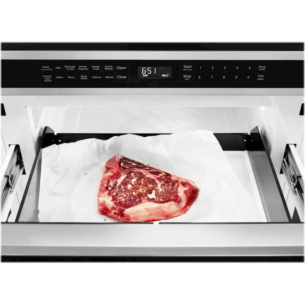 Alt View 16. KitchenAid - 24" 1.2 Cu. Ft. Built-In Microwave Drawer - Stainless Steel.