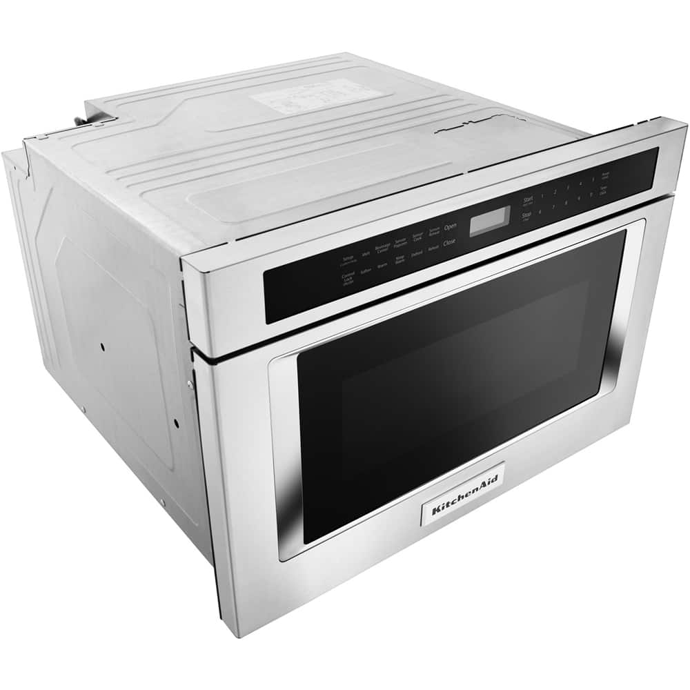 Left. KitchenAid - 24" 1.2 Cu. Ft. Built-In Microwave Drawer - Stainless Steel.