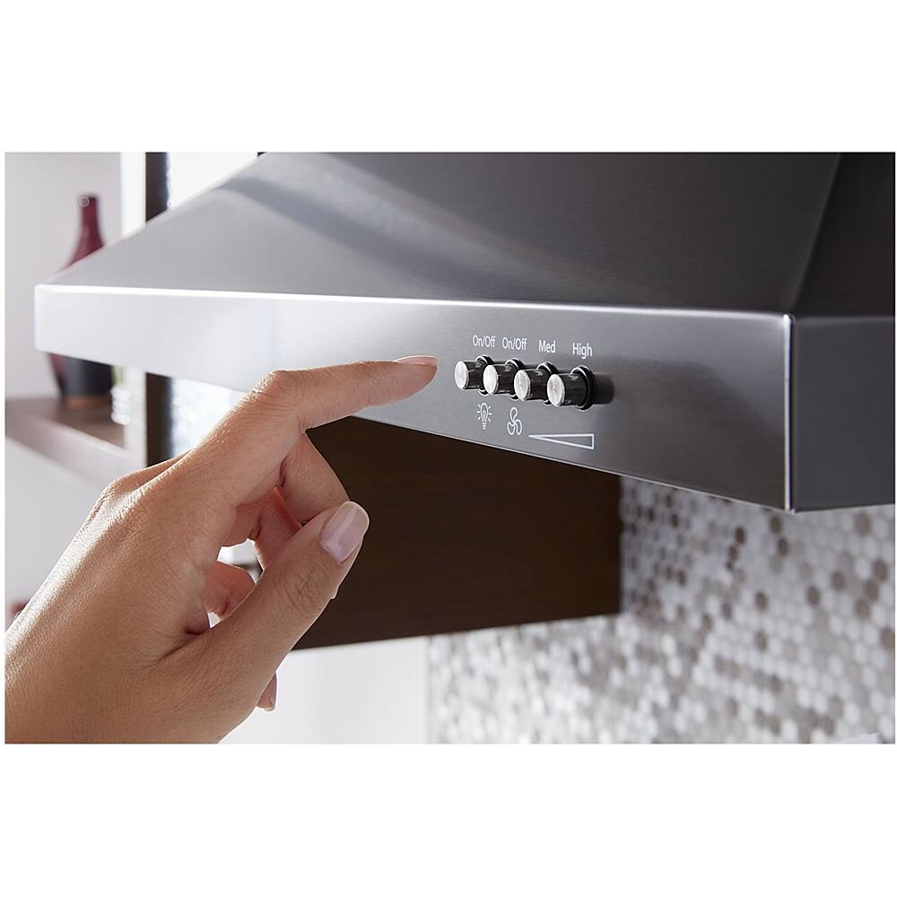 Alt View 17. Whirlpool - 36" Convertible Range Hood - Black stainless steel.