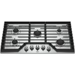Front. Whirlpool - 36" Gas Cooktop - Stainless Steel.
