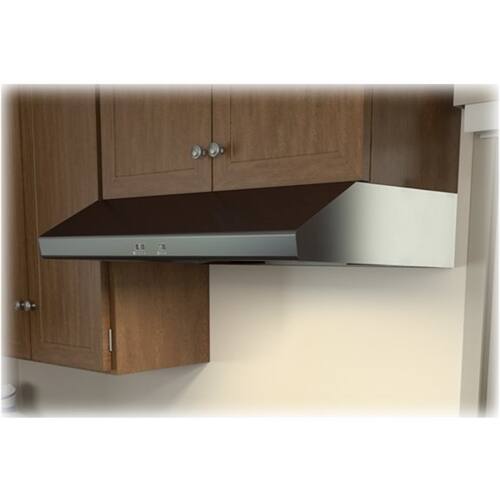 Front. Zephyr - Essentials Power Cyclone 36" Externally Vented Range Hood - Black Stainless Steel.