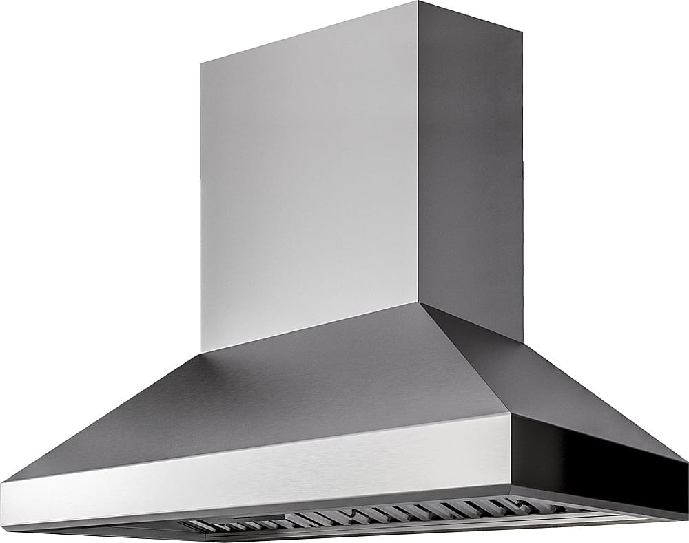 Angle View: Fisher & Paykel - 35" Convertible Range Hood - Stainless steel