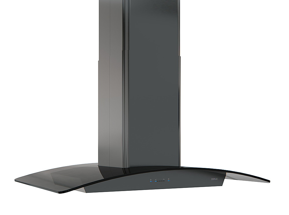Left View: Zephyr - Lux 63 in. Ceiling Range Hood Shell with Light in Stainless Steel BODY ONLY - Stainless steel