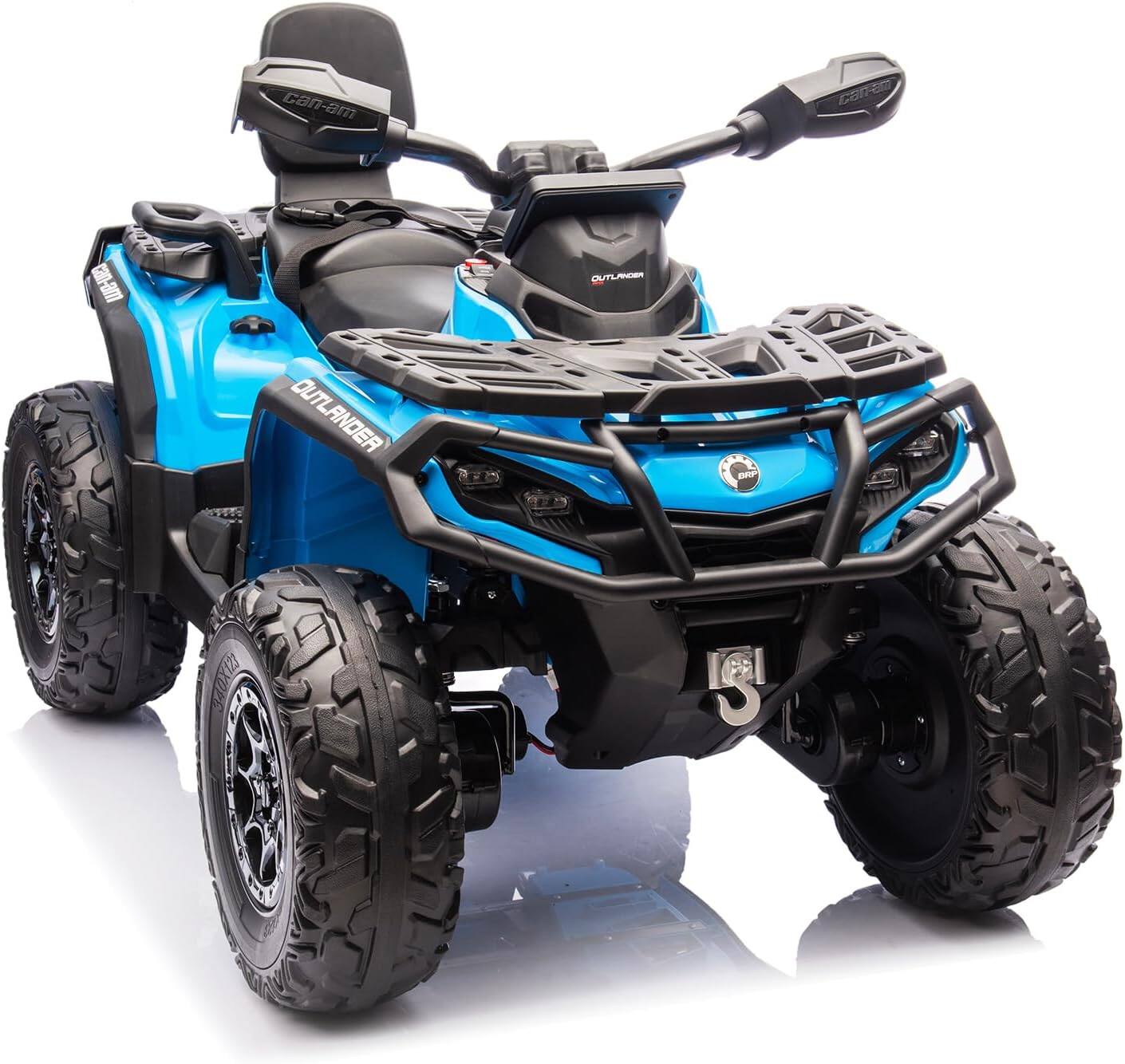 Jojoka - 12V Licensed Can-Am 2-Seater Kids Electric ATV, 4×200W Motors, Remote, LED Lights, Music, Suspension, Leather Seats - Blue