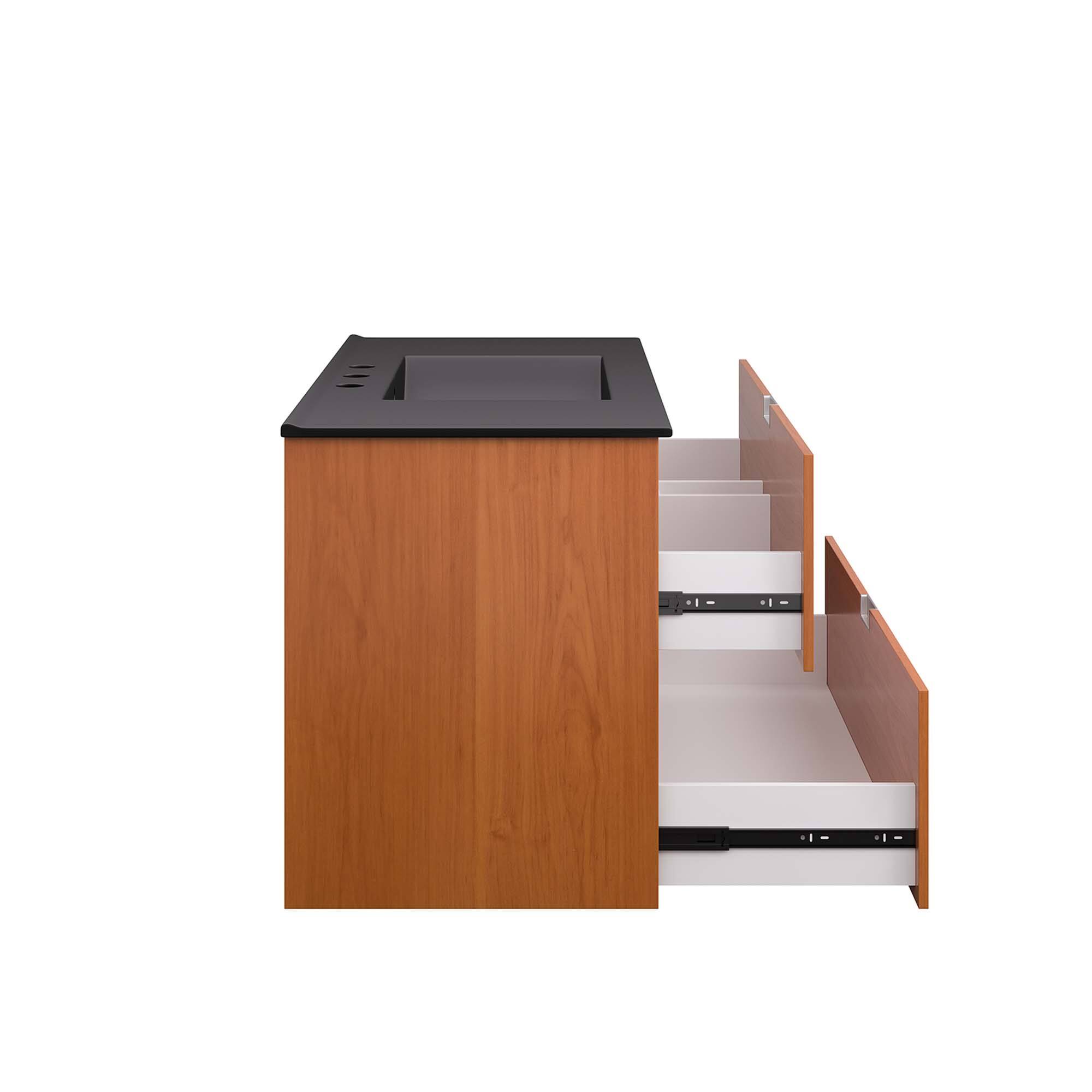 Alt View 4. Modway - Scenic Wall-Mount Bathroom Vanity Basin Included by Modway - Cherry Black.
