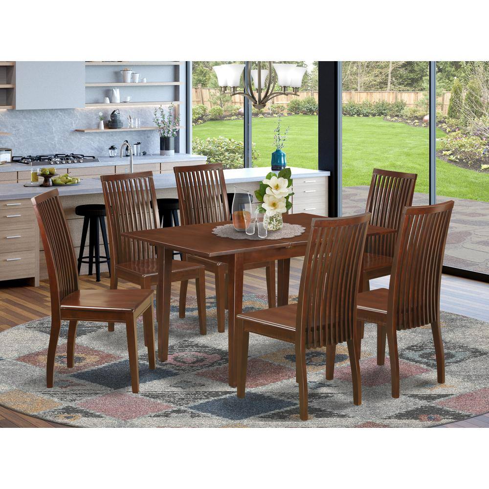 Left. East West Furniture - Dining Room Set Mahogany - Brown.