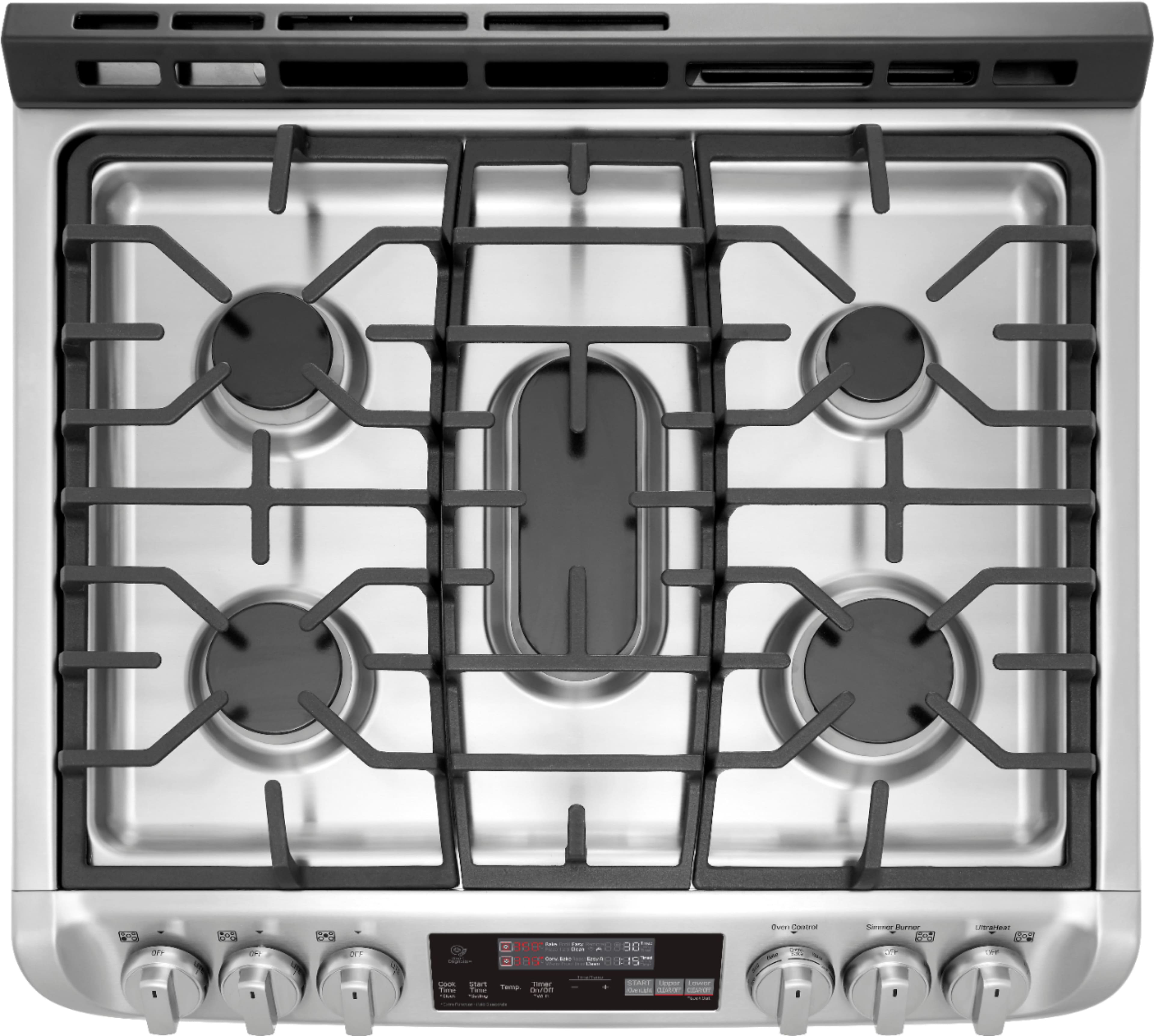 Alt View 12. LG - 6.9 Cu. Ft. Slide-In Double Oven Gas True Convection Range with EasyClean and ThinQ Technology - Stainless Steel.