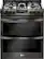 Front. LG - 6.9 Cu. Ft. Slide-In Double Oven Gas True Convection Range with EasyClean and ThinQ Technology - Black Stainless Steel.
