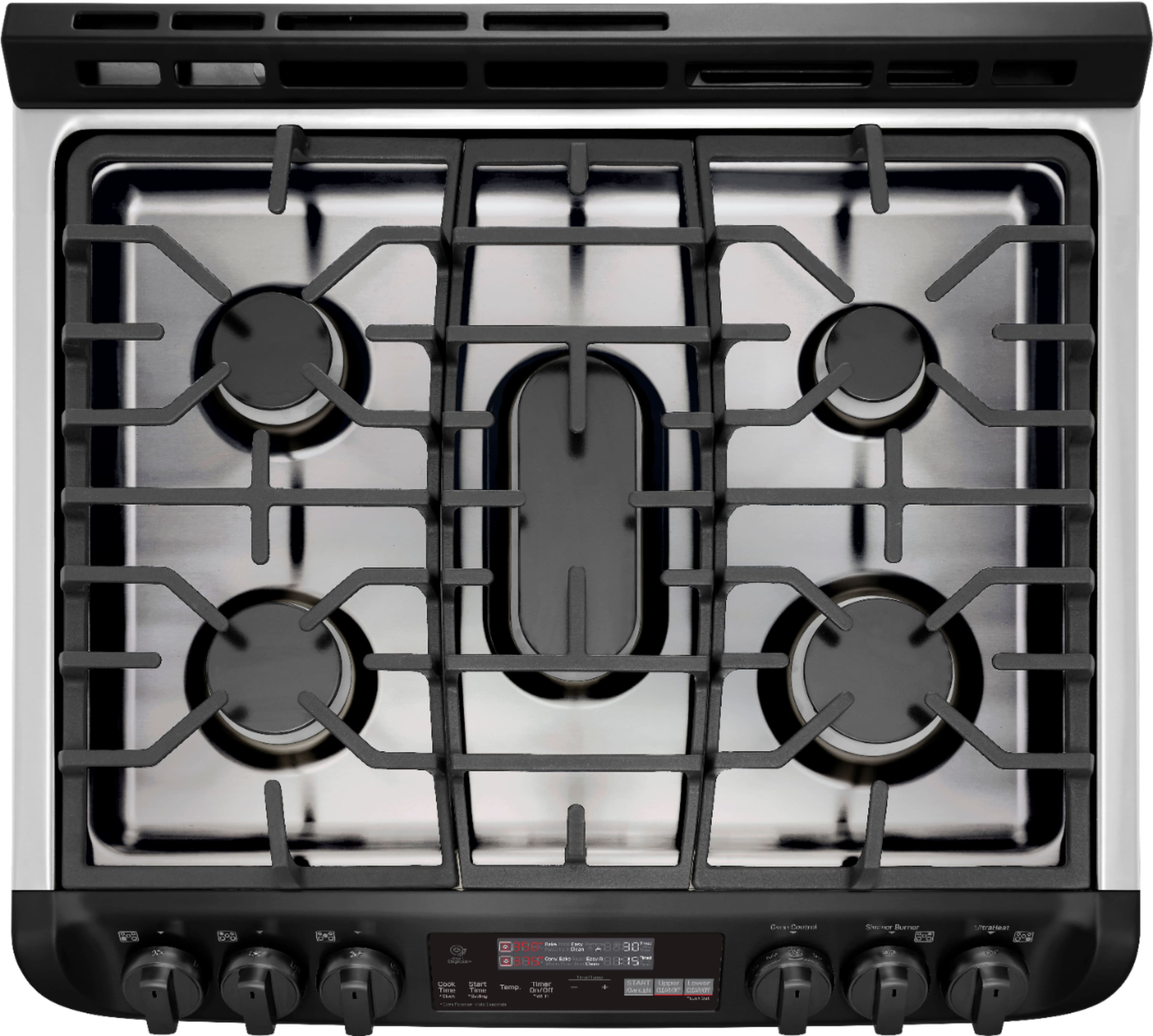 Alt View 13. LG - 6.9 Cu. Ft. Self-Cleaning Slide-In Double Oven Gas Smart Wi-Fi Range with ProBake Convection - Matte Black Stainless Steel.