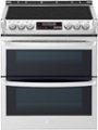 Front Zoom. LG - 7.3 Cu. Ft. Self-Clean Slide-In Double Oven Electric Smart Wi-Fi Range with ProBake Convection - Stainless steel.