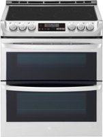 LG - 7.3 Cu. Ft. Smart Slide-In Double Oven Electric True Convection Range with EasyClean and 3-in-1 Element - Stainless Steel - Front_Zoom