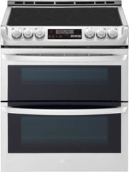 LG - 7.3 Cu. Ft. Smart Slide-In Double Oven Electric True Convection Range with EasyClean and 3-in-1 Element - Stainless steel - Front_Zoom