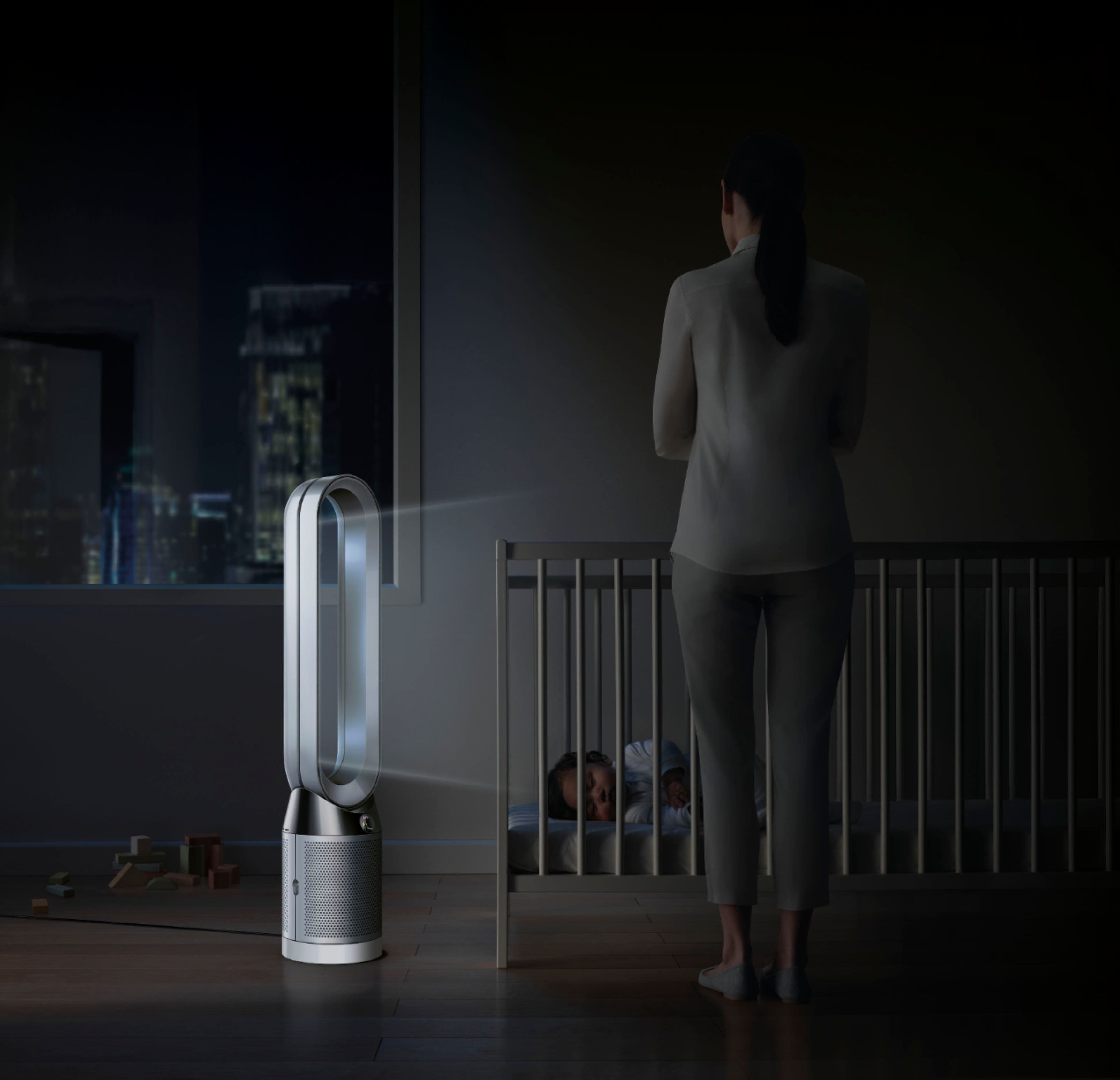 Alt View 14. Dyson - TP04 Pure Cool Tower 800 Sq. Ft. Air Purifier - White/Silver.