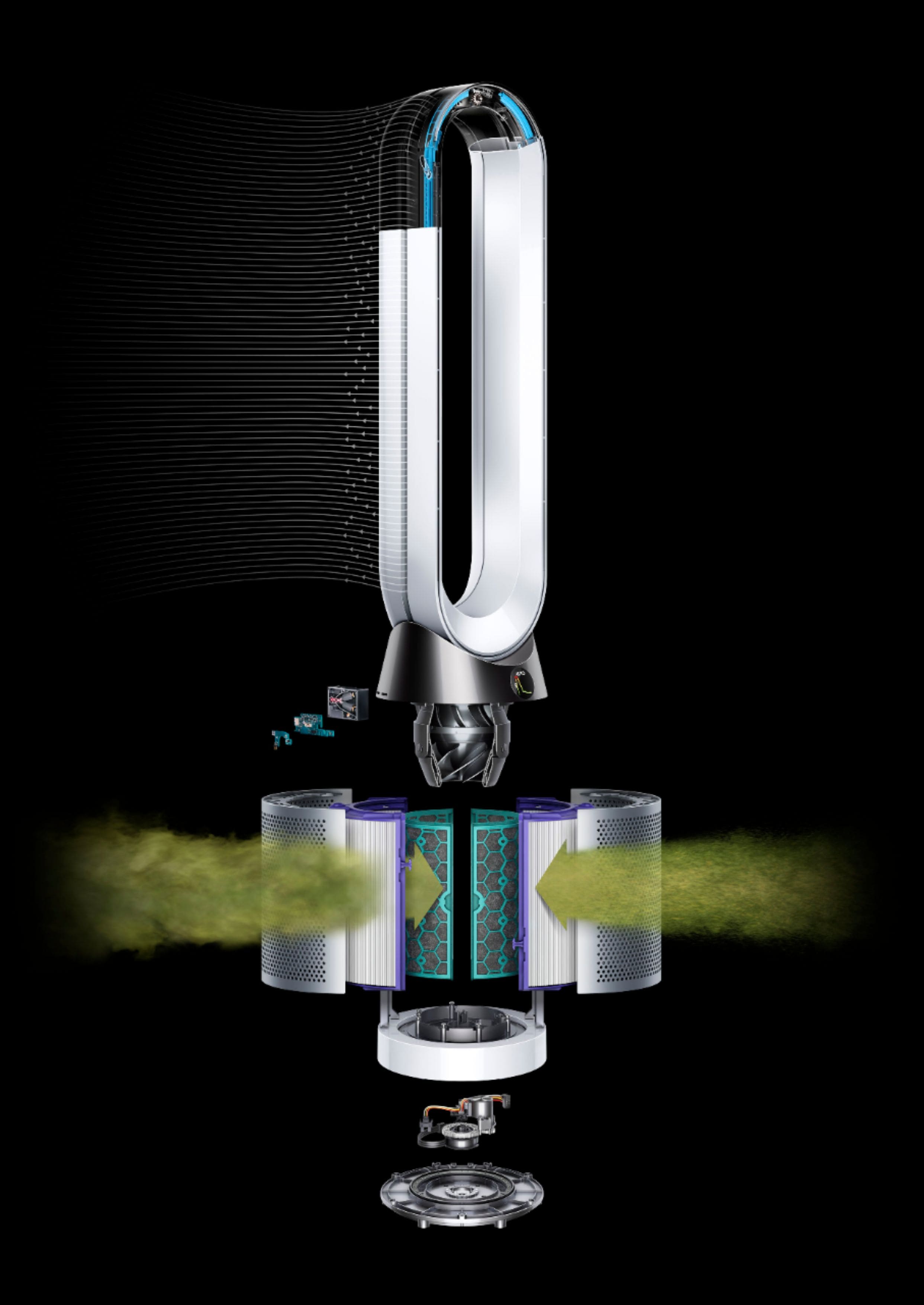 Alt View 15. Dyson - TP04 Pure Cool Tower 800 Sq. Ft. Air Purifier - White/Silver.