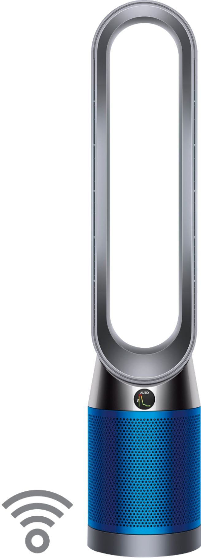 Front. Dyson - TP04 Pure Cool Tower 800 Sq. Ft. Air Purifier - Iron/Blue.
