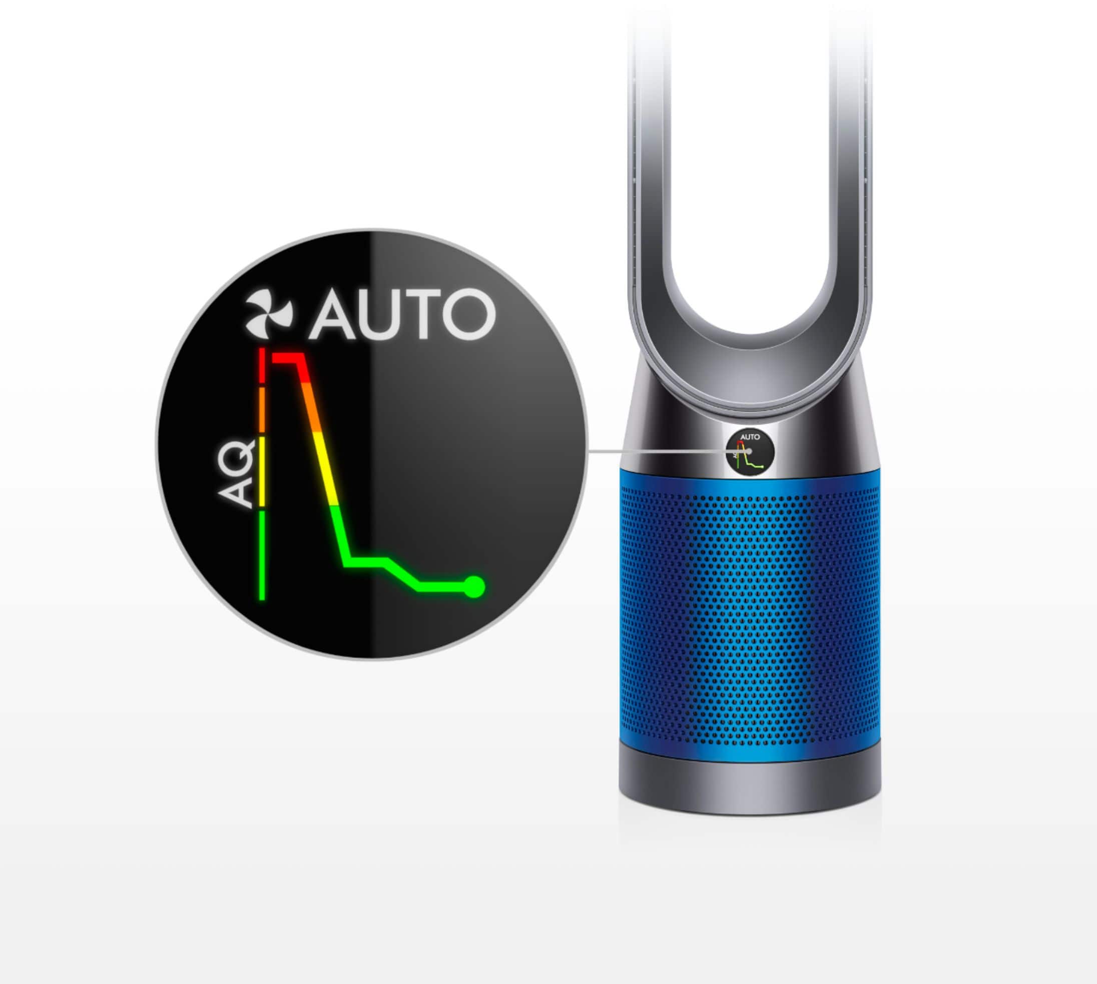 Alt View 11. Dyson - TP04 Pure Cool Tower 800 Sq. Ft. Air Purifier - Iron/Blue.