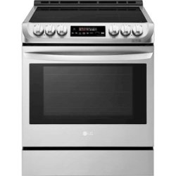 LG - 6.3 Cu. Ft. Slide-In Electric Induction True Convection Range with EasyClean and SmoothTouch Glass Controls - Stainless Steel - Front_Zoom