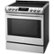 Left. LG - 6.3 Cu. Ft. Slide-In Electric Induction True Convection Range with EasyClean and SmoothTouch Glass Controls - Stainless Steel.