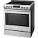Left. LG - 6.3 Cu. Ft. Slide-In Electric Induction True Convection Range with EasyClean and SmoothTouch Glass Controls - Stainless Steel.