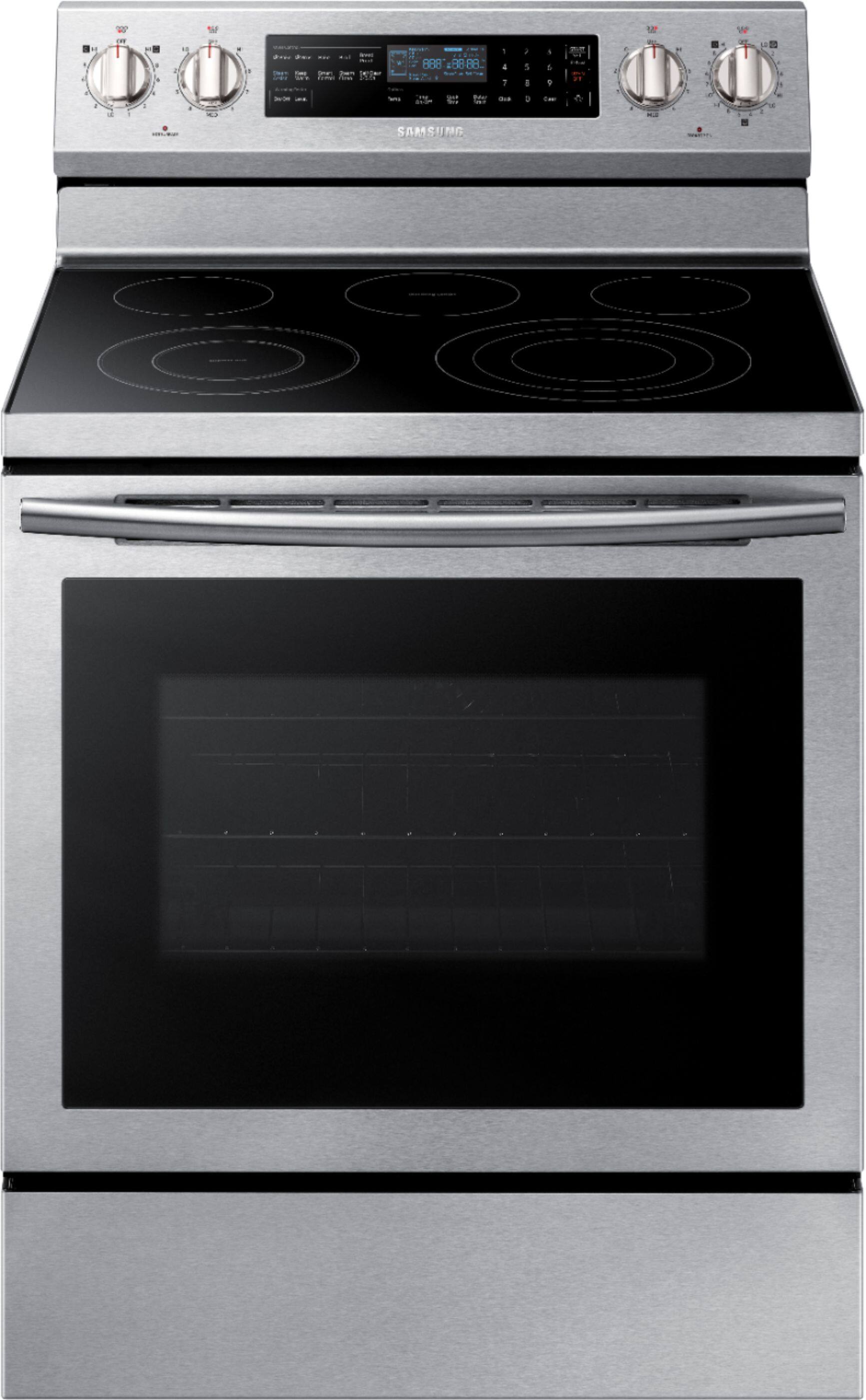 Samsung 5 9 Cu Ft Self Cleaning Freestanding Electric Convection Range Stainless Steel Ne59n6650ss Best Buy