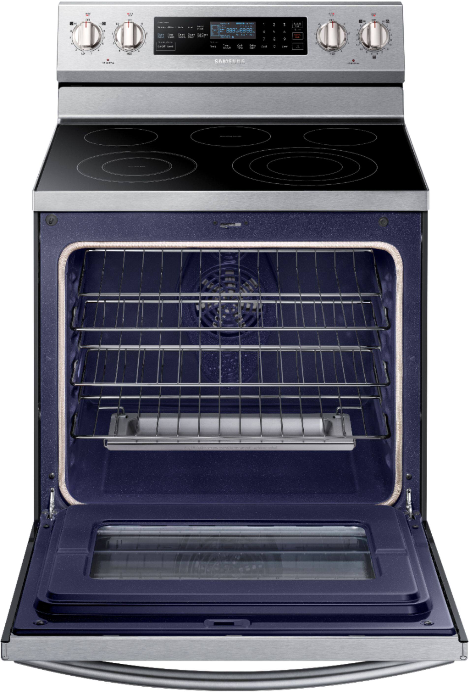 Samsung 5 9 Cu Ft Self Cleaning Freestanding Electric Convection Range Stainless Steel Ne59n6650ss Best Buy