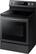Left. Samsung - 5.9 Cu. Ft. Self-Cleaning Freestanding Fingerprint Resistant Electric Convection Range - Black stainless steel.